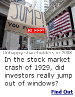 We grew-up hearing how investors who lost everything in the 1929 stock market crash jumped from windows on Wall Street. Did it really happen?